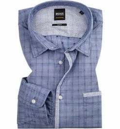 Bester Verkauf 🌟 HUGO BOSS Casual Hemd Magneton 50392279/463 Slim Fit, Baumwolle, Blau kariert, Blau 🎉