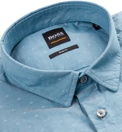Angebote 🔔 HUGO BOSS Casual Hemd Magneton 50395011/481 Slim Fit, Baumwolle, Türkis meliert, Blau ⭐ 2 Angebote 🔔 HUGO BOSS Casual Hemd Magneton 50395011/481 Slim Fit, Baumwolle, Türkis meliert, Blau ⭐ – Bild 2