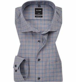 Bestes Angebot 🔔 OLYMP Luxor Modern Fit 69EL 1208/29/28 Hemd, Popeline, Extra langer Arm, Blau kariert, Braun 😀