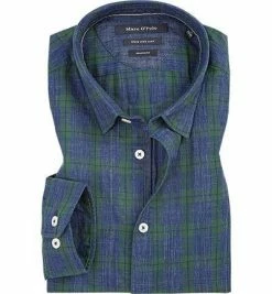 Beste Bewertungen von 🥰 Marc O'Polo Hemd 828 7229 42262/S49 Shaped Fit, Baumwolle, Dunkelblau-schilfgrün kariert, Combo ⌛