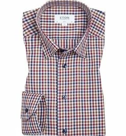 Besorgen 😀 ETON Hemd 95/61544/55 Slim Fit, Twill, Multicolor kariert, Rosa-rot 🎁
