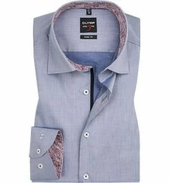 Am billigsten 🔥 OLYMP Level Five Body Fit 69EL 2056/29/17 Hemd, Popeline, Extra langer Arm, Rauchblau, Blau-bordeaux 😀