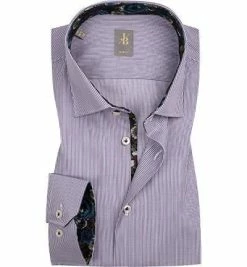 Bester Verkauf 🥰 Jacques Britt Hemd Como Mix 463111/85 Slim Fit, Popeline, Weiß-violett gestreift, Lila ⭐