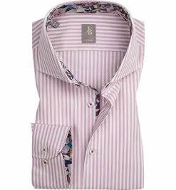 Bestes Angebot 😀 Jacques Britt Hemd Roma Mix 433010/40 Custom Fit, Baumwolle, Rosa-weiß gestreift, Rosa ⌛