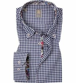 Bestpreis 👍 Jacques Britt Hemd Treviso Mix 463020/16 Slim Fit, Baumwolle, Navy kariert, Blau 😉
