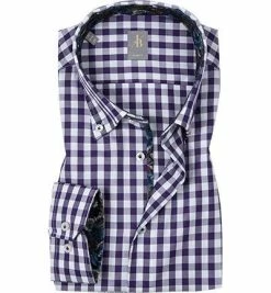 Am billigsten 🌟 Jacques Britt Hemd Treviso Mix 463200/85 Slim Fit, Baumwolle, Violett kariert, Lila 🌟
