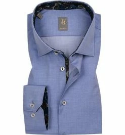 Schlussverkauf ✔️ Jacques Britt Hemd Como Mix 433101/12 Custom Fit, Popeline, Bleu, Blau 🔔