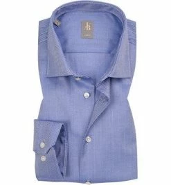 Billig ✨ Jacques Britt Hemd Como 463270/13 Slim Fit, Popeline, Blau gemustert, Blau 🛒