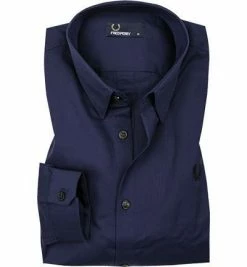 Budget ⭐ Fred Perry Hemd M4533/G22 Baumwolle, Dunkelblau, Signalblau ❤️