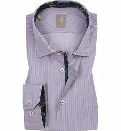 Coupon 👏 Jacques Britt Hemd Como Mix 433111/85 Custom Fit, Popeline, Violett gestreift, Lila 🔔