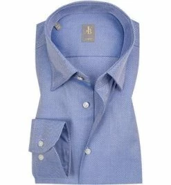 Bester Verkauf 🎁 Jacques Britt Hemd Messina 463250/13 Slim Fit, Popeline, Blau gemustert, Blau 🛒