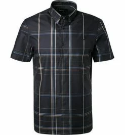 Bester Verkauf 🧨 Fred Perry Hemd M4537/608 Kurzarmhemd, Baumwolle, Dunkelblau kariert, Blau 🥰