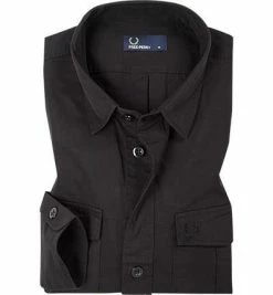 Angebote 🧨 Fred Perry Hemd M4539/102 Popeline, Schwarz ✨