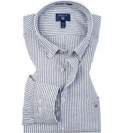 Schlussverkauf ✔️ Gant Hemd 3056700/423 Regular Fit, Oxford, Graublau-weiß gestreift, Persisch blau ⌛