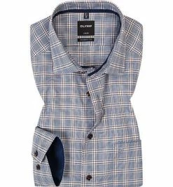 Großhandel 😀 OLYMP Luxor Modern Fit 69EL 1209/29/28 Hemd, Popeline, Extra langer Arm, Blau kariert, Hellblau ⌛