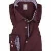 Budget 🎁 Jacques Britt Hemd Como Mix 463500/48 Slim Fit, Popeline, Dunkelrot, Bordeaux 😉