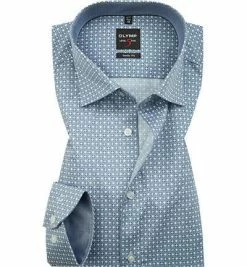 Besorgen 😉 OLYMP Level Five Body Fit 69EL 2019/29/18 Hemd, Popeline, Extra langer Arm, Bleu gemustert, Marine 🛒