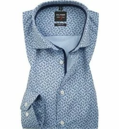 Rabatt 🛒 OLYMP Level Five Body Fit 2043/24/18 Hemd, Baumwolle, Hellblau gemustert, Marine ⌛