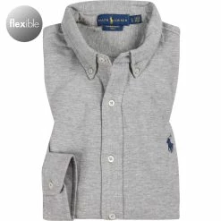 Besorgen 🌟 Polo Ralph Lauren Hemd 710654408/019 Piqué, Hellgrau meliert, Hellgrau meliert (019) 💯