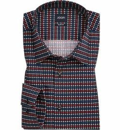 Rabatt 🎁 JOOP! Hemd Pierce 30013427/401 Slim Fit, Popeline, Weiß-blau gemustert, Dunkelblau 🔥