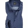 Brandneu 🎉 OLYMP No Six Super Slim 2536/34/18 Hemd, Super Slim Fit, Popeline, Marine gemustert, Marine ✨