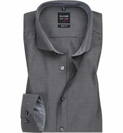 Schlussverkauf ❤️ OLYMP Level Five Body Fit 0531/64/67 Hemd, Baumwoll-Stretch, Dunkelgrau gemustert, Anthrazit 🤩