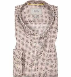 Am billigsten 👍 camel active Hemd Dan 115100/68 Regular Fit, Popeline, Orange gemustert, Orange 💯