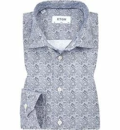 Bestes Angebot ✨ ETON Hemd 2085/79511/29 Slim Fit, Popeline, Weiß-dunkelblau gemustert, Marine-weiß 🥰
