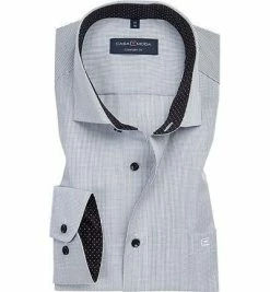 Aktion 🥰 CasaModa Hemd 393159400/800 Comfort Fit, Popeline, Nachtblau kariert, Schwarz ✔️