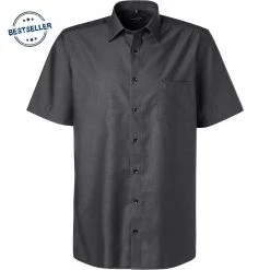Bester Verkauf 💯 Casamoda Hemd 008070/706 Kurzarmhemd, Comfort Fit, Chambray, Anthrazit meliert, Dunkelgrau 🔥
