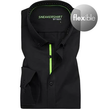 Billig 🛒 Venti 👟 Sneakershirt 183116400/800 Hemd, Modern Fit, Baumwoll-Stretch, Schwarz ✨ 1 Billig 🛒 Venti 👟 Sneakershirt 183116400/800 Hemd, Modern Fit, Baumwoll-Stretch, Schwarz ✨