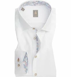 Blitzangebot 🧨 Jacques Britt Hemd Cosmo Mix 561010/01 Slim Fit, Twill, Weiß 🎉
