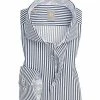 Schlussverkauf 🧨 Jacques Britt Hemd Roma Mix 561020/19 Slim Fit, Twill, Navy gestreift, Dunkelblau 🌟