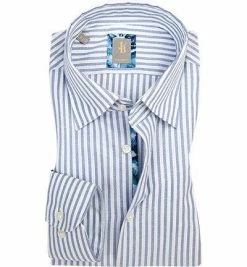 Schlussverkauf 🥰 Jacques Britt Hemd Messina Mix 5310/15 Custom Fit, Baumwolle, Blau gestreift, Blau 🎁