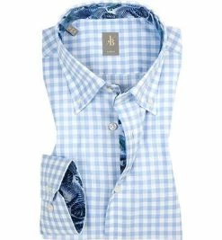 Beste Bewertungen von ✨ Jacques Britt Hemd Treviso Mix 561100/11 Slim Fit, Baumwolle, Hellblau kariert, Hellblau 🎁