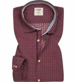 Angebote ✔️ OLYMP Level Five Body Fit 3002/34/35 Hemd, Baumwolle, Bordeaux gemustert, Rot 🎁