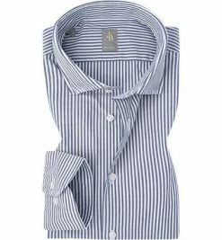 Budget 🎁 Jacques Britt Hemd Siena 551010/19 Perfect Fit, Oxford, Dunkelblau gestreift, Marine 😀