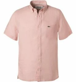 Bester Verkauf 😉 LACOSTE Hemd B.D. CH4991/ADY Kurzarmhemd, Regular Fit, Reines Leinen, Altrosa, Rose 🥰