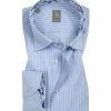 Coupon 🔔 Jacques Britt Hemd Messina Mix 561160/15 Slim Fit, Popeline, Blau gestreift, Blau ⭐
