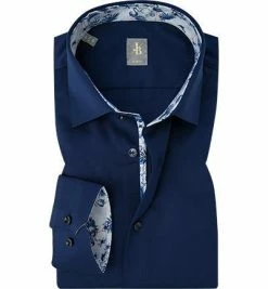 Blitzangebot 💯 Jacques Britt Hemd Como Mix 561150/18 Slim Fit, Popeline, Dunkelblau 😍
