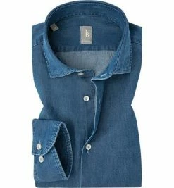 Angebote ⌛ Jacques Britt Hemd Como 551130/15 Perfect Fit, Baumwolle, Mittelblau, Blau 😍