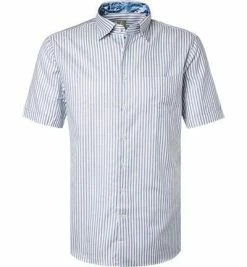 Bestpreis ⭐ Jacques Britt Hemd Messina Mix 531091/15 Kurzarmhemd, Custom Fit, Baumwolle, Blau-weiß gestreift, Blau 💯