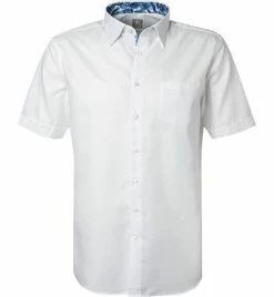 Rabatt ✨ Jacques Britt Hemd Messina Mix 531081/01 Kurzarmhemd, Custom Fit, Baumwolle, Weiß 🎉