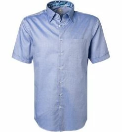 Schlussverkauf 🛒 Jacques Britt Hemd Messina Mix 531081/15 Kurzarmhemd, Custom Fit, Baumwolle, Blau 🌟