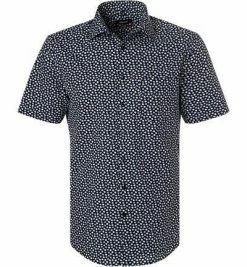 Aktion 👍 Seidensticker Hemd 119881/19 Kurzarmhemd, Modern Fit, Baumwolle, Nachtblau gemustert, Blau 🔔