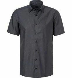 Bester Verkauf 🎉 Venti Hemd 001620/706 Kurzarmhemd, Modern Fit, Popeline, Dunkelgrau meliert, Anthrazit ✨