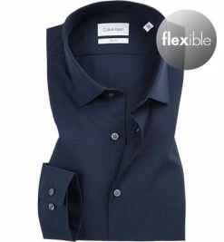 Angebote 🥰 Calvin Klein Hemd K10K103025/463 Slim Fit, Popeline, Dunkelblau, Nachtblau 🔥