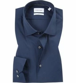 Brandneu 🔥 Calvin Klein Hemd K10K103024/463 Fitted, Popeline, Dunkelblau, Nachtblau 🎁