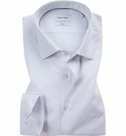 Budget 💯 Calvin Klein Hemd K10K103024/100 Fitted, Popeline, Weiß 🔥