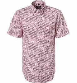 Blitzangebot 🥰 Seidensticker Hemd 119973/47 Kurzarmhemd, Modern Fit, Popeline,weiß-rot gemustert, Rot 🔥